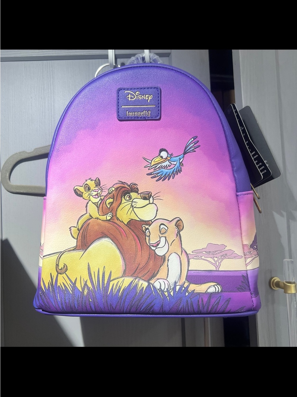 NWT Disney Loungefly Lion King Sunset Mini Backpack Purple Simba Mufasa